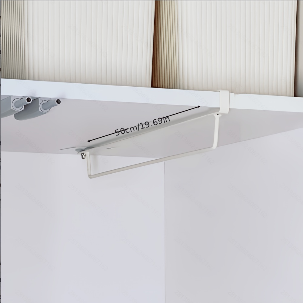 TEMU Closet Hanging Rod, Magician Inside ! To Drill Holes, Installation, No Damage To Body, Strong Load-bearing Capacity, Easily Expand The Closet