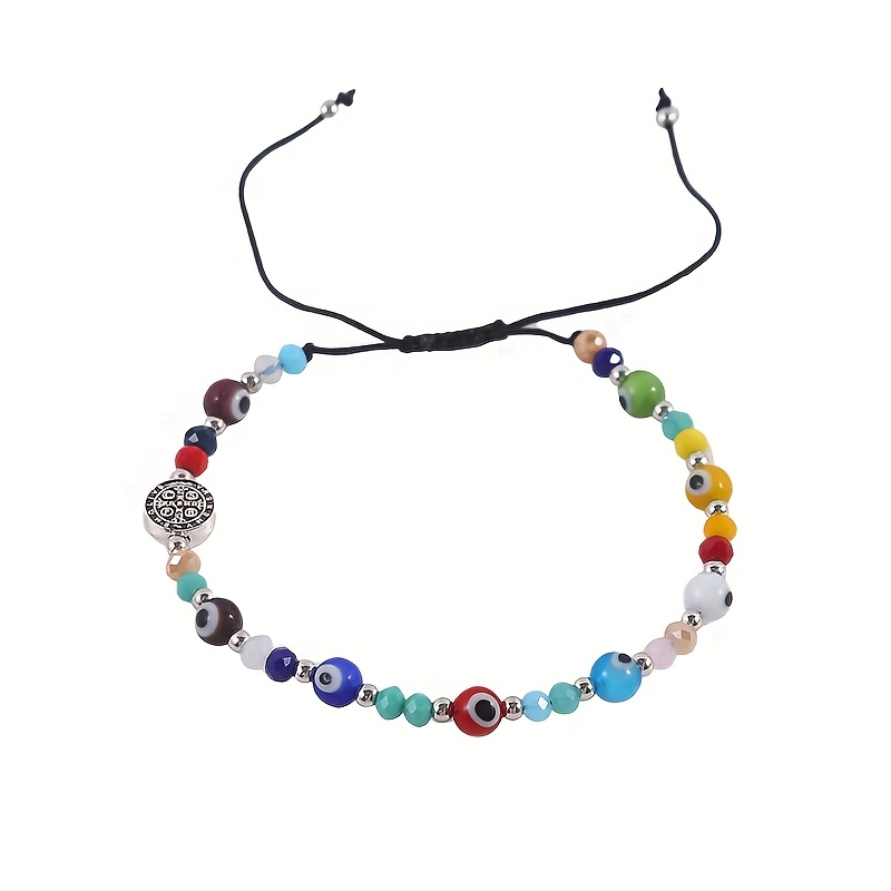 Glass Demon Evil Eye Rice Bead Bracelet Carnival Surprise
