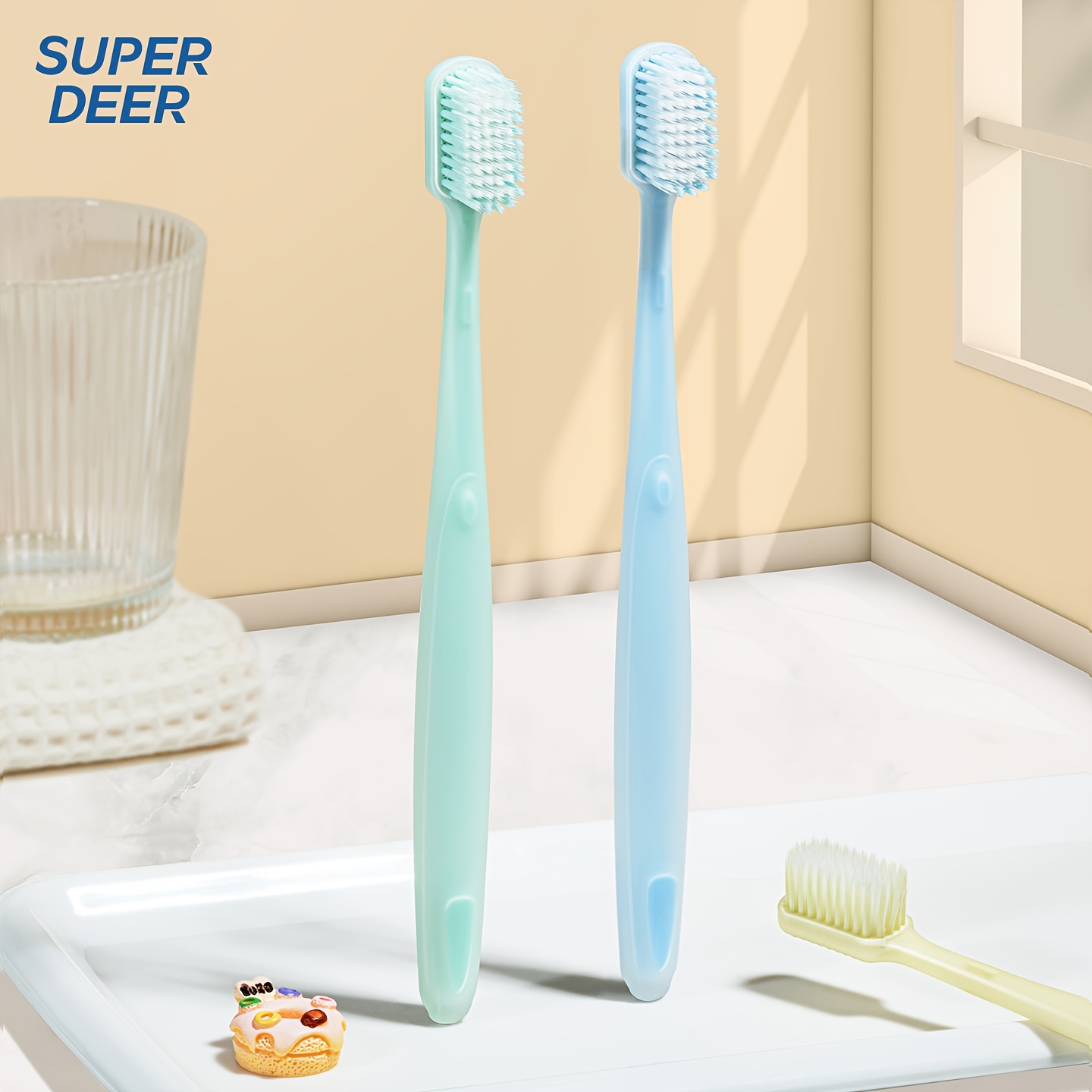 SUPERDEER Soft Bristle Wide Head Toothbrush - 3pcs Set