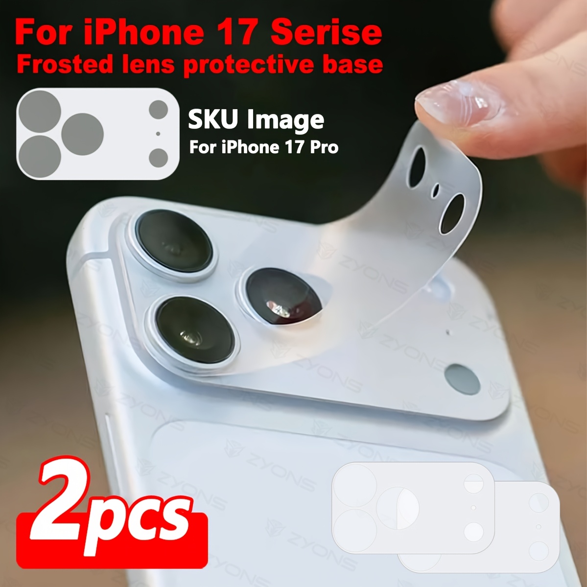TEMU Lot de 2 protections de base d'objectif mat à découpe de pour iPhone 18 Pro Max/18 Pro/Duo/17 Pro Max/Pro/Air/17, -rayures/-, -reflets, facile à