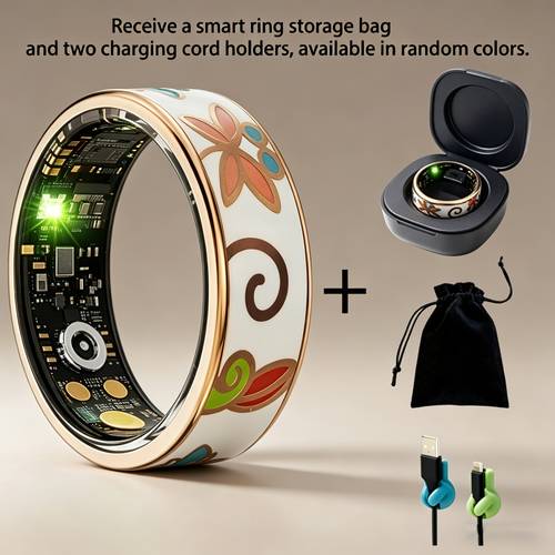 version of a smart ring suitable for men and women featuring a pedometer monitoring calorie tracking monitoring capabilities it supports iphone and devices a perfect gift for