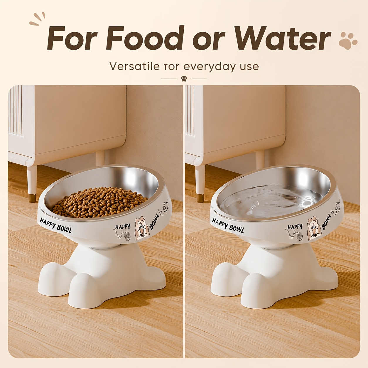 2026 new cute shaped elevated pet feeding bowl cute pattern dopamine color pet food bowl   water and food bowl elevated neck protection anti slip pet bowl suitable for medium and small dogs cat drinking and feeding Product details 4