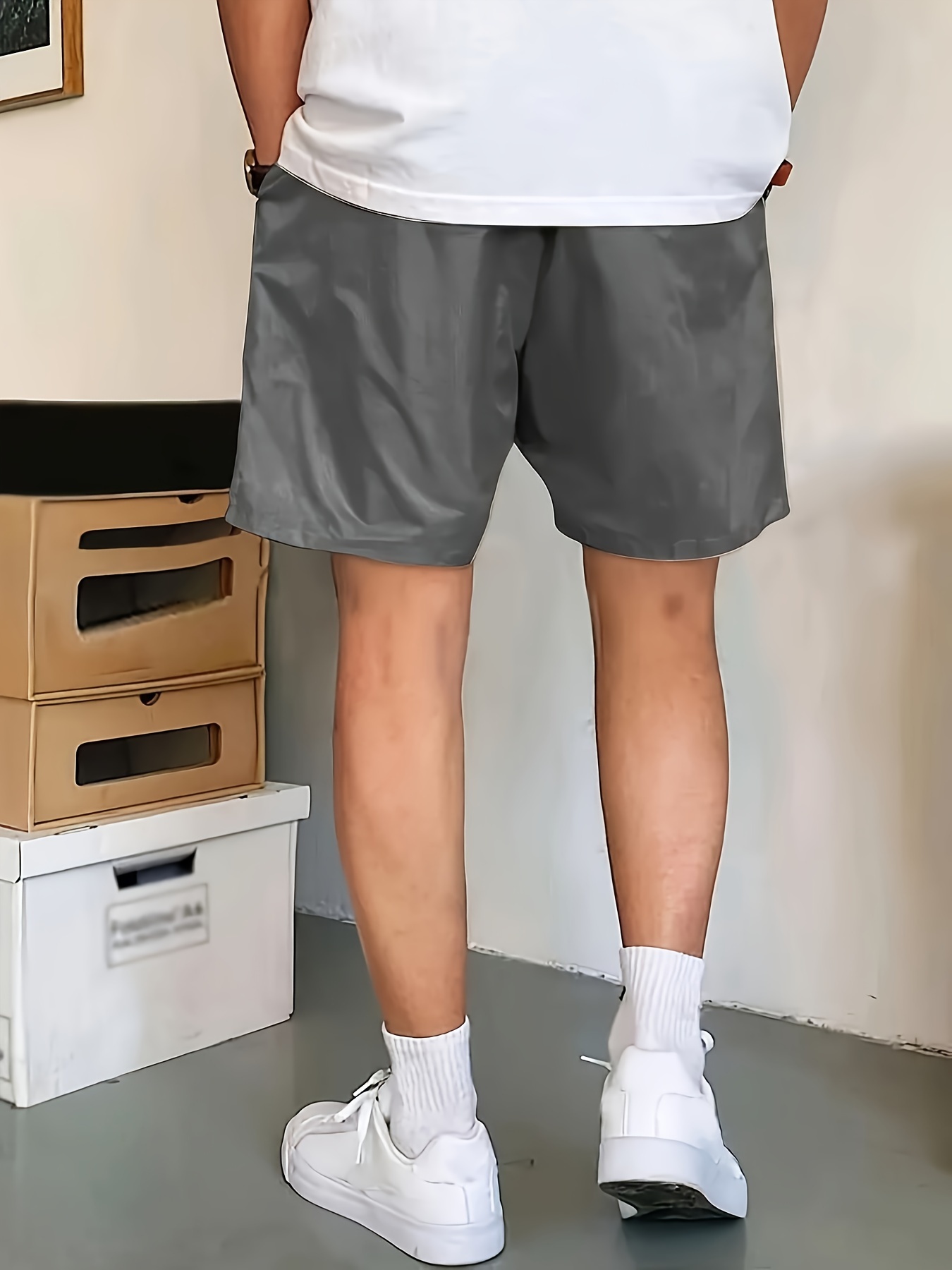 Men's Solid Shorts, Comfy Casual Fashion Shorts For Outdoor Sports