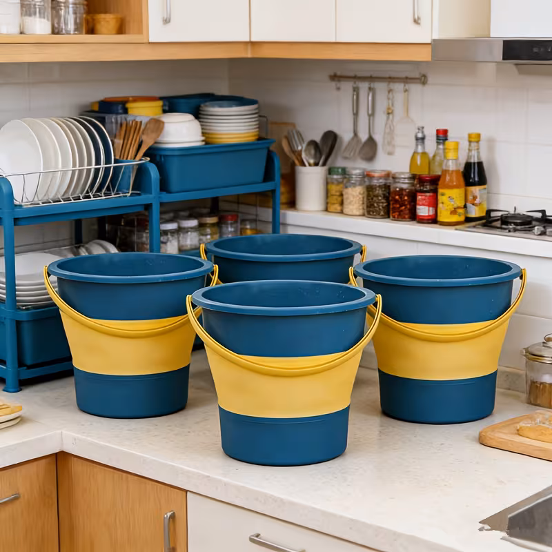 multifunctional folding fishing bucket plastic round storage and laundry bucket for home car and outdoor camping use with handle laundry hampers Product details 4