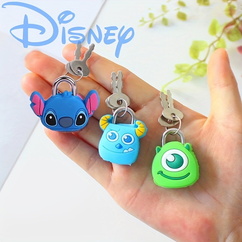 

Disney Stitch Cartoon Mini Metal Padlock With Key - Cute Anti-theft Luggage Security Lock For Travel - Durable Metal Material, No Power Required