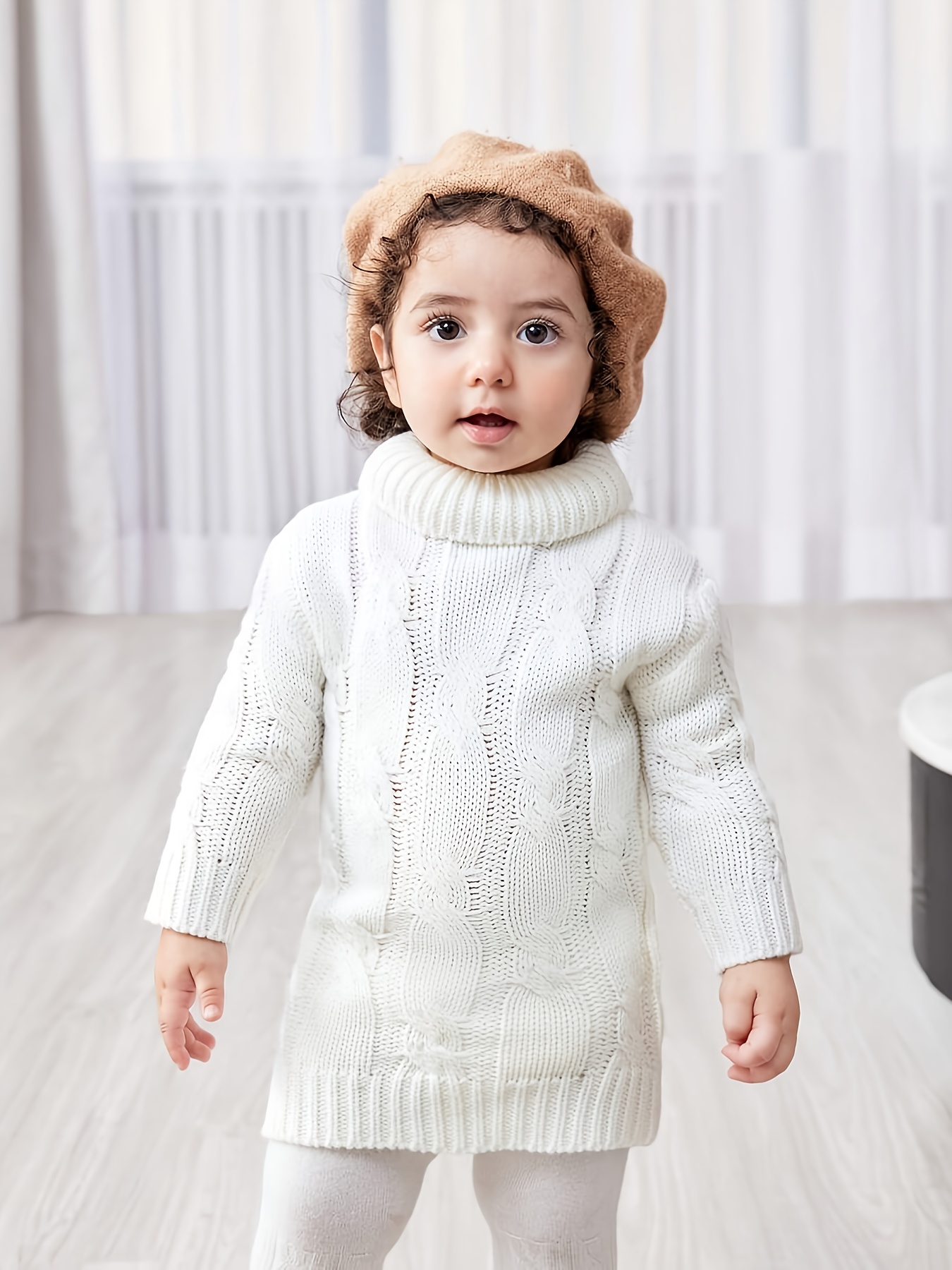 Cute Winter Knit Dresses Beige Winter Knit Dress, Turtleneck Sweater Dress, Knit  Sweater
