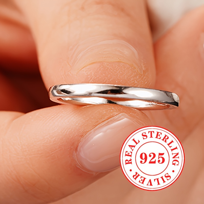 TEMU S925 Pure Silvery Classic Circular Ring For Men And Women, Suitable For Marriage Proposal, Engagement, Daily Wear, Ring Jewelry,