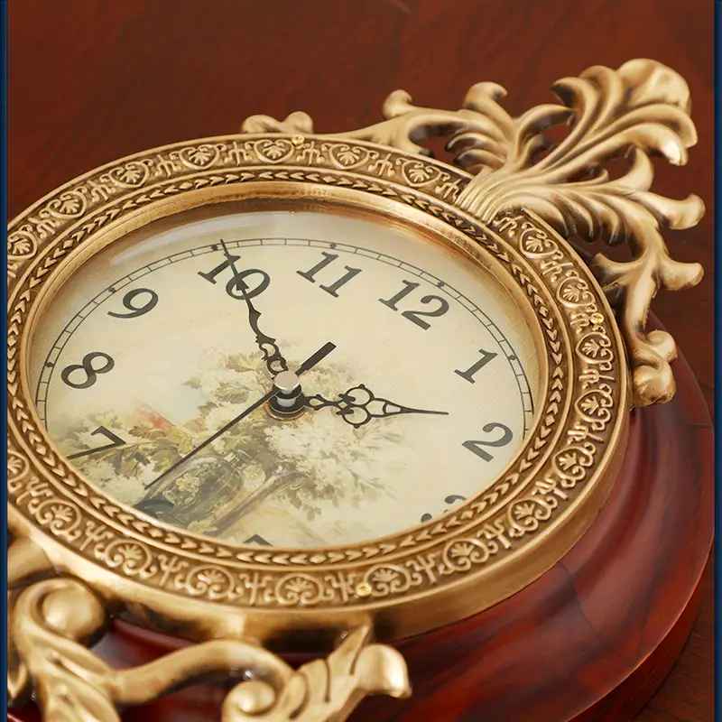 real with pendulum by battery operated clock for living room decor retro vintage style decorative improted mechanism silent scanning hands watch details 2