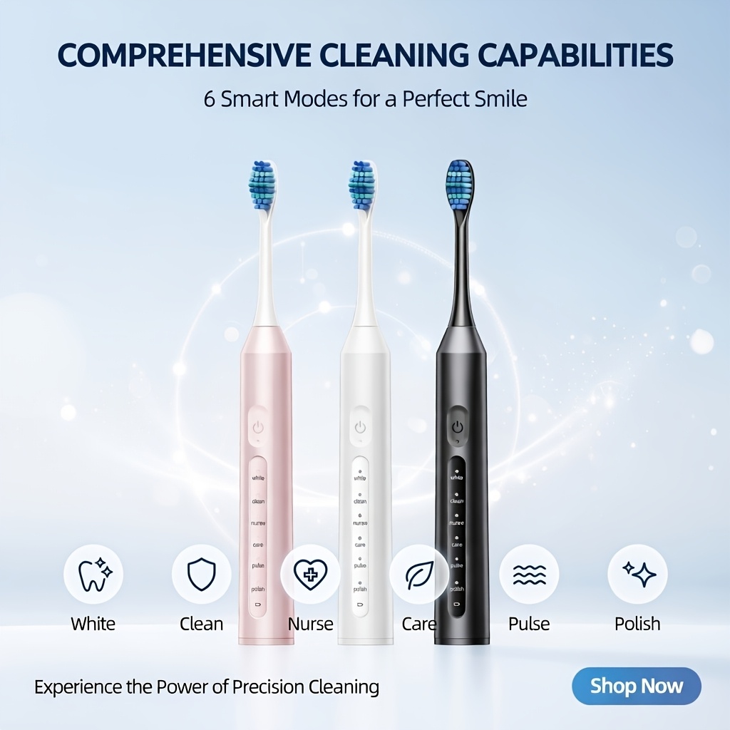Fully Automatic Intelligent Electric Toothbrush with 6 Modes
