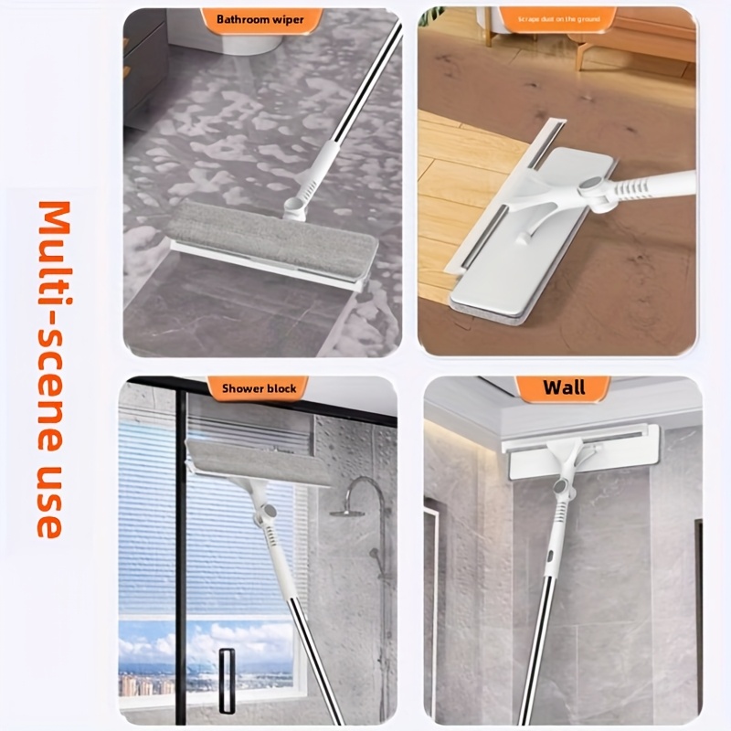 1 set 2 in 1 retractable window scrapers stainless steel and plastic tpr handle multi sided cleaning tool for glass walls outdoors cars yards home bathroom with holiday gift details 3