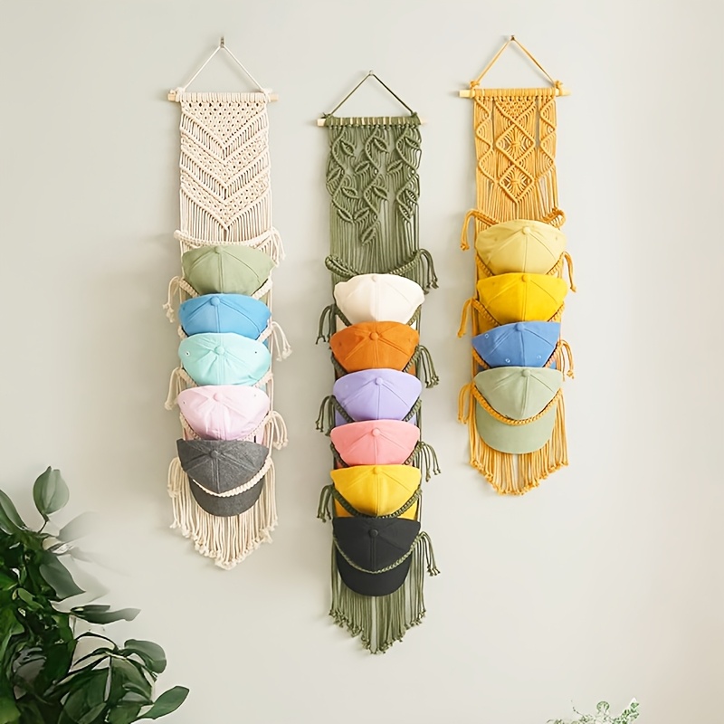 Macrame Wall Mounted Baseball Cap Rack Boho Chic Handmade Macrame Hat Rack  Wall Mounted Cap Temu Australia