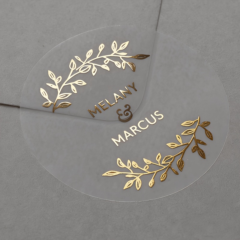 TEMU 50pcs Custom Wedding Stickers, Personalized Name Tags, Custom Round Date Stickers, Custom Thank-you Stickers, Transparent Stickers, Birthday