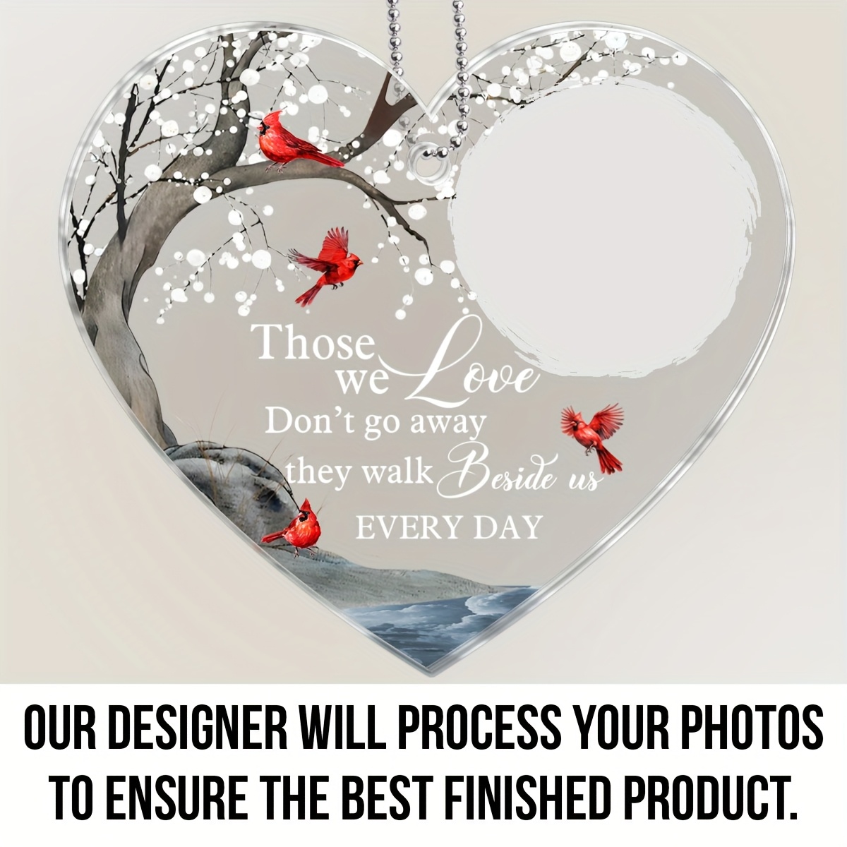 TEMU 2d Flat Personalized Memorial Acrylic Car Ornament -custom Photo Heart, Sympathy Gift For Family -personalized Car Ornament With Photos - Personalized Memorial Car Ornament