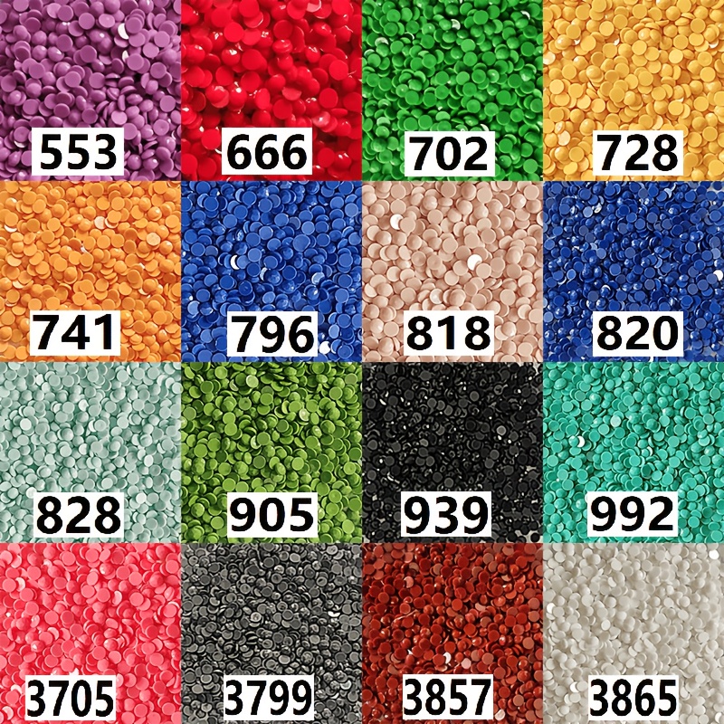 TEMU [8000 perles pour peinture diamant 5D] Perles pour peinture diamant 5D - 8000 perles rondes, 16 couleurs, 500 perles par couleur, 5D colorés,