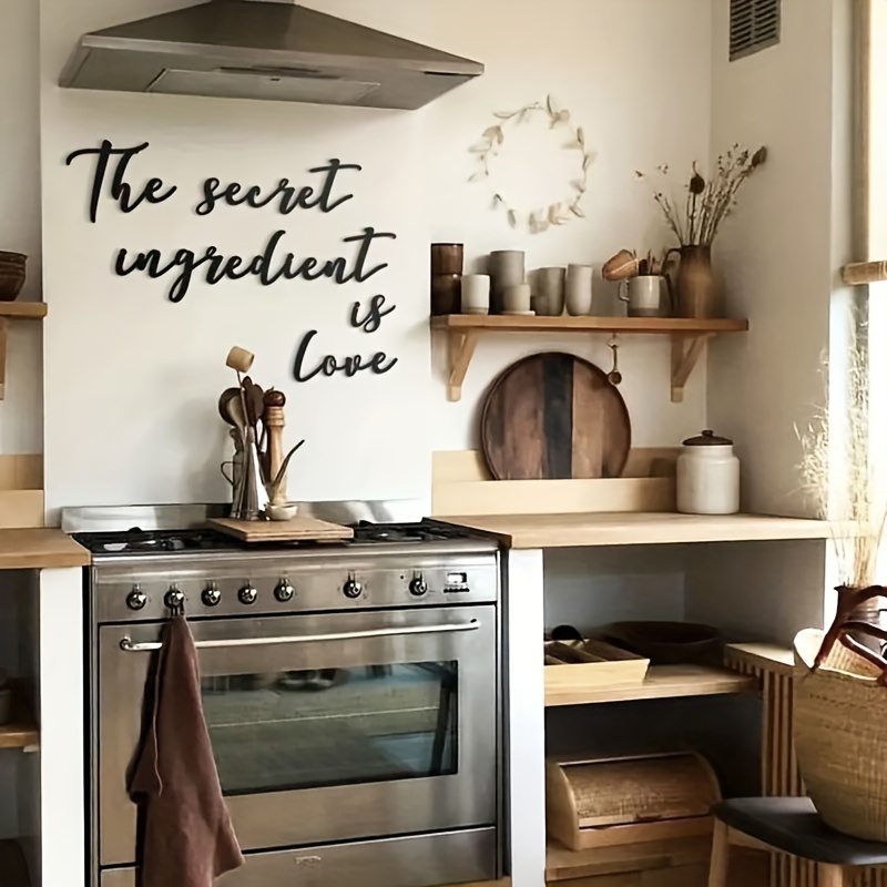 TEMU Set Of 5, Featuring The 'love Is ' In, Perfect For Wall Decor. Ideal For Kitchens, Dining Areas, Living Rooms, And Bathrooms, Measuring 11.03 By 2.96 Inches, From Wrought Iron