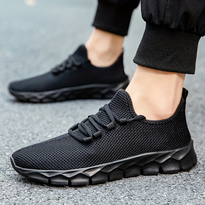 Men&#39;s Solid Slip On Sneakers, Breathable Lightweight Non Slip Casual Shoes For Outdoor Gym Workout Park Walking All Seasons Comfy