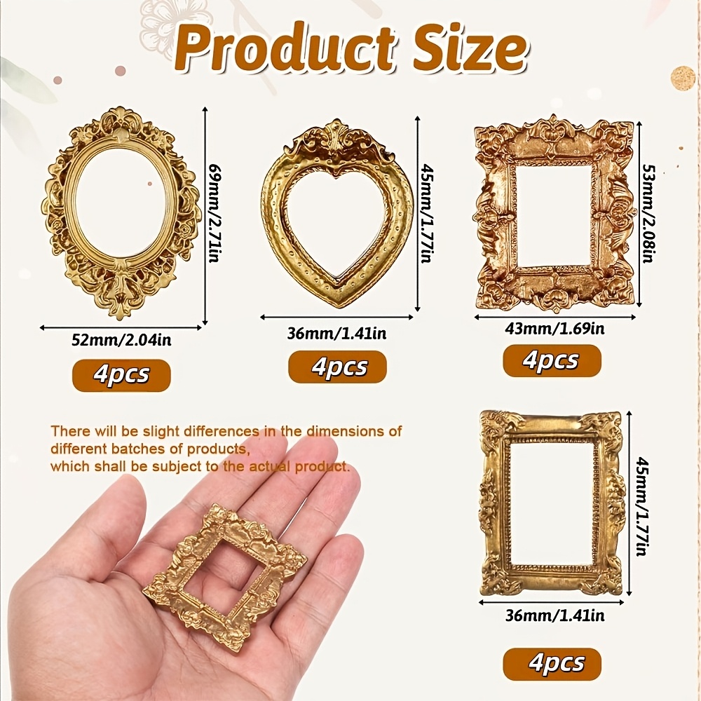 Image of 16 Elegant Mini Photo Frames, Mini Phone Case Decorative Photo Frames, Light Decorative Photo Frames, Desktop Decorations, Home Decorations, Photo Boards, Holiday Party Gifts