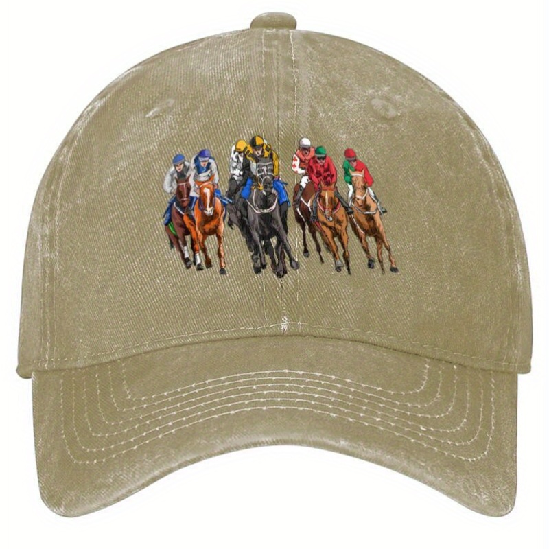 TEMU Fun Horse Racing Derby Track Gift Baseball Unisex Outdoor Sports Hat