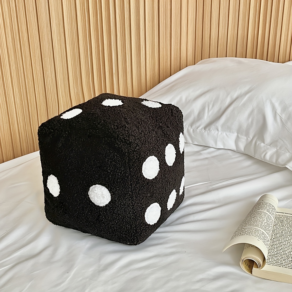 TEMU 1 Decorative Pillow Shaped Like A Soft Dice, Measuring 7.87 By 7.87 Inches, Ideal For Sofas In Living Rooms And Bedrooms, Perfect For Home Decor, And And Washed