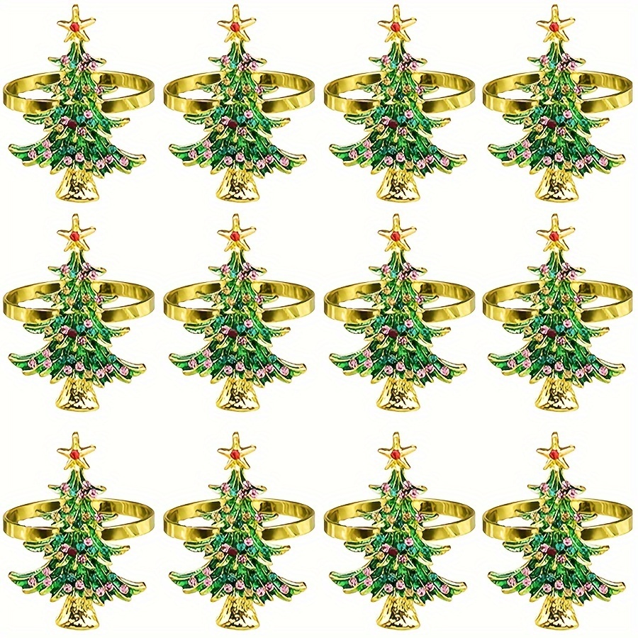 12pcs 6pcs 4pcs 1pc Decorations Wholesale Christmas Tree Napkin Ring