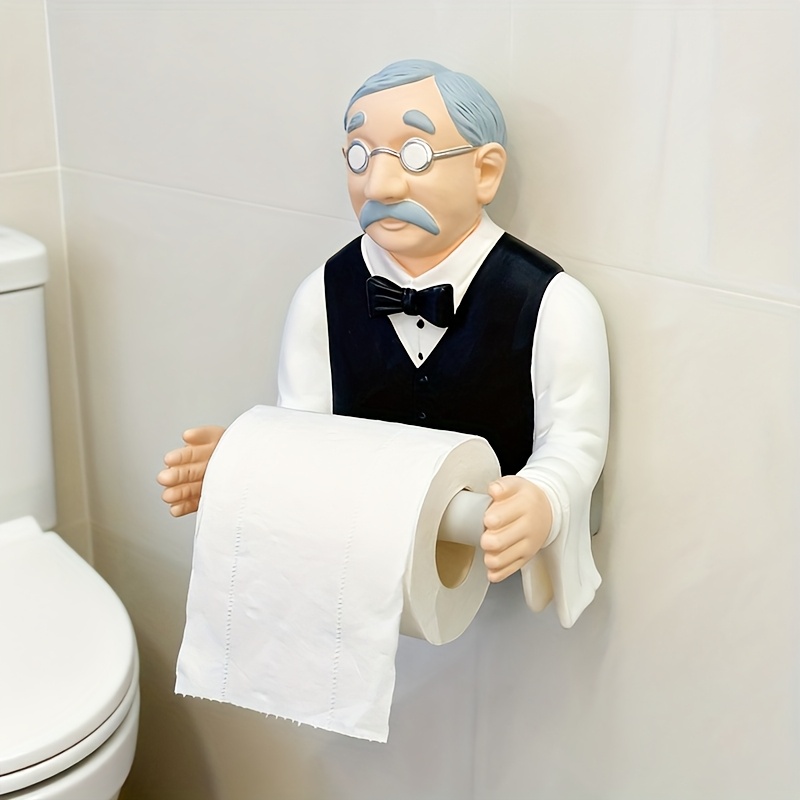 Image of Creative Gentleman Butler Tissue Holder, European And Minimalist Home Decor, Unique Fashionable Figurine Ornament