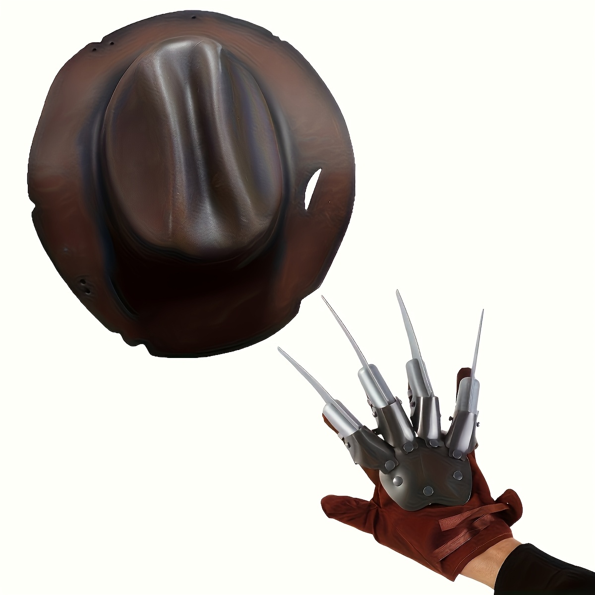 Image of 2pcs Halloween Animal Claw Gloves And Hat, Hat Made Of Eva Material, Makeup Gloves, Cosplay Gloves, Medium Size, Props For Horror Parties, Masquerade Balls, And Carnival Parties