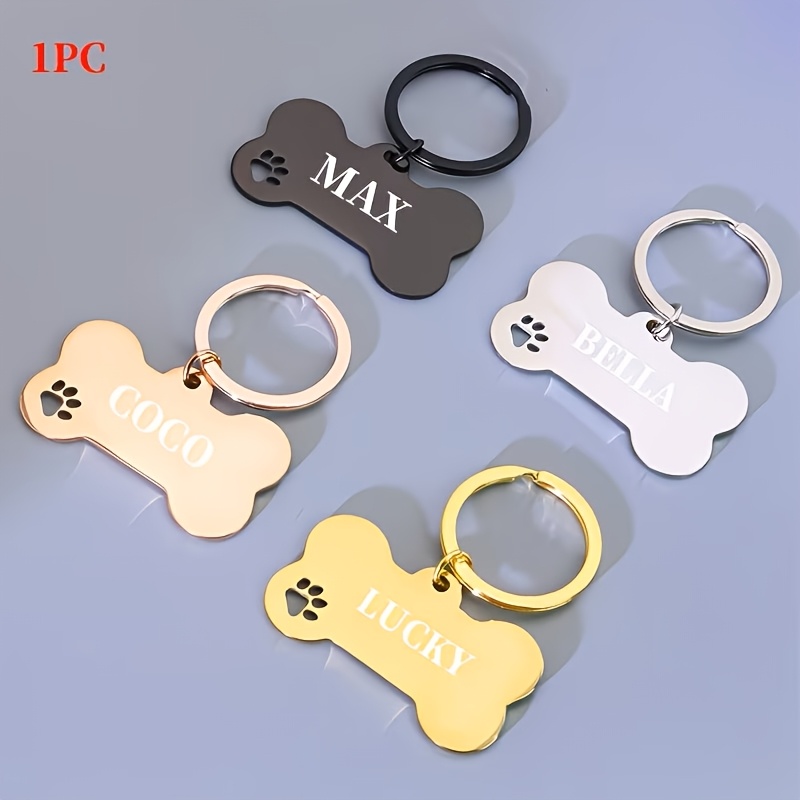 Customized Bone Dog Tag for Pets, Engraved Name Tag for Dogs and Cats