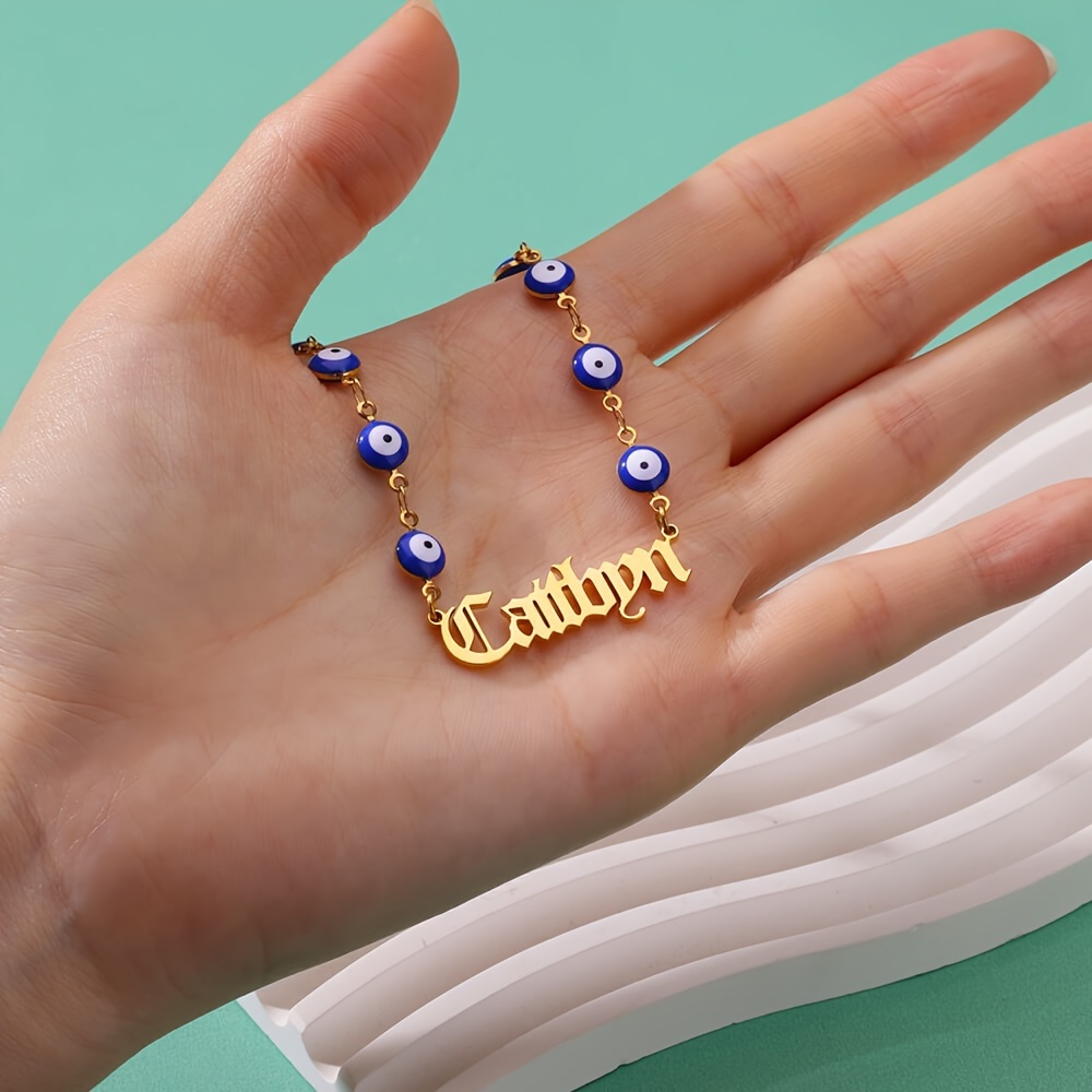 Custom Name Necklace in Ancient English Font, Gift for Her