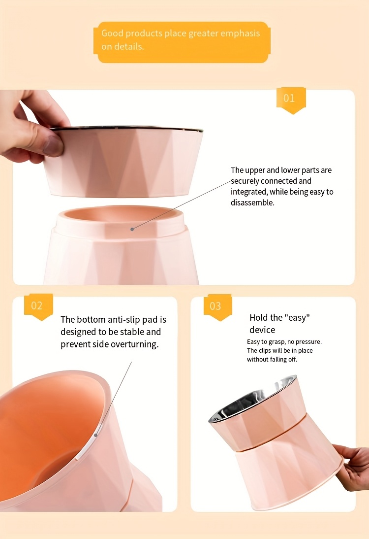anti   and anti skid stainless   bowls high legged elevated bowls that protect the neck dog food   cat bowls cat food bowls with an elevated design to protect the cervical spine pet supplies Product details 6