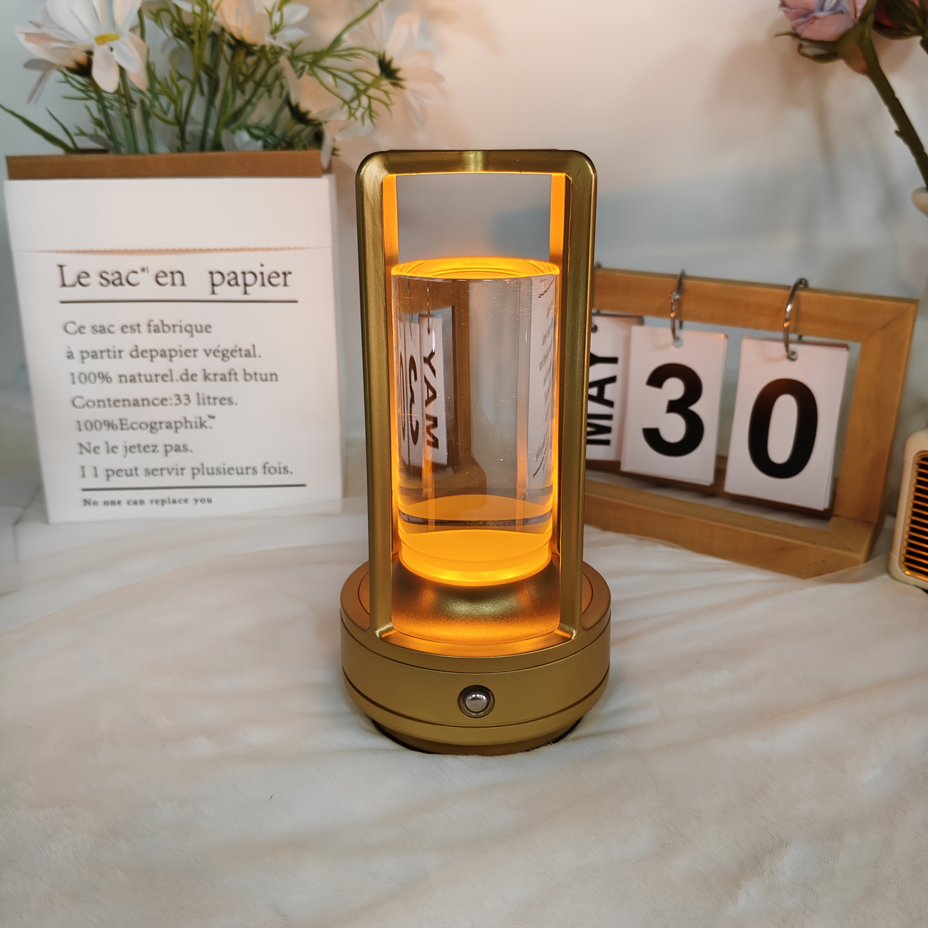E-shop Vintage LED Schreibtischlampe, kabelloses Design, USB-wiederaufladbare Tischlampe/Stimmungslicht, langlebiger Hochleistungsakku, dreifarbige