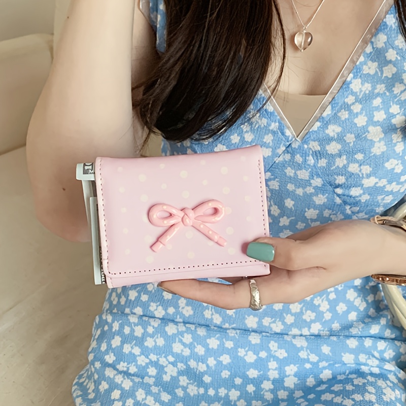 1pc new fashionable womens short wallet   style coin purse wallet multi card slot wallet with stylish zipper perfect birthday and holiday gift 5