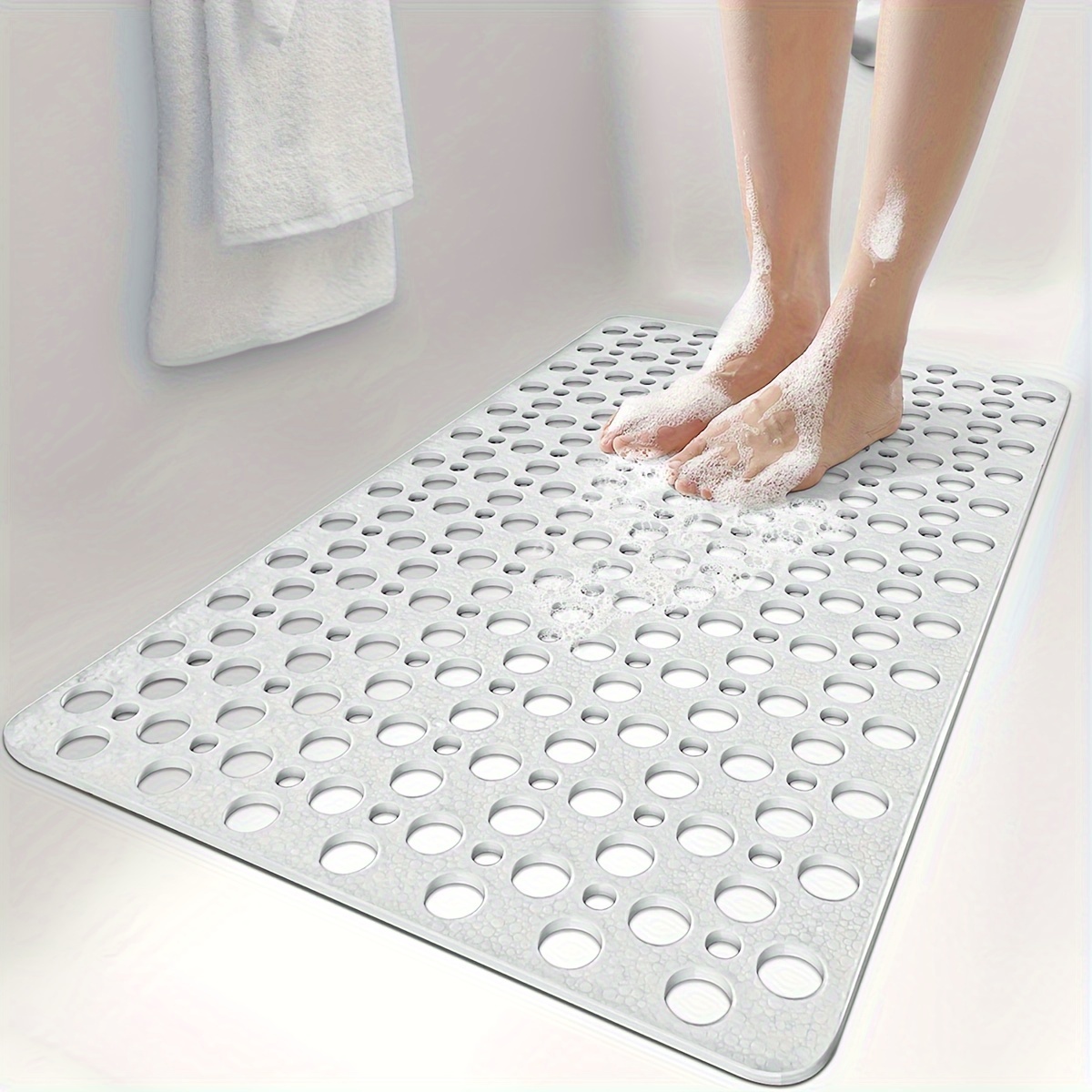   non slip bathtub mat with suction cups easy clean durable pvc shower rug for bathroom safety christmas halloween gift decoration Product details 2