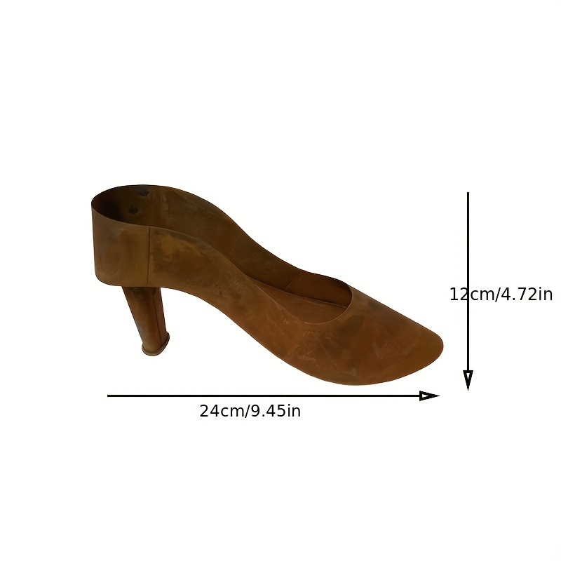 E-shop 1 Stück Rostiger High-Heel-Blumenkorb – Metallkunstdekoration mit Grünpflanzen, Leichter Ovaler Blumentopf, Geeignet für Innen-/Außengarten,