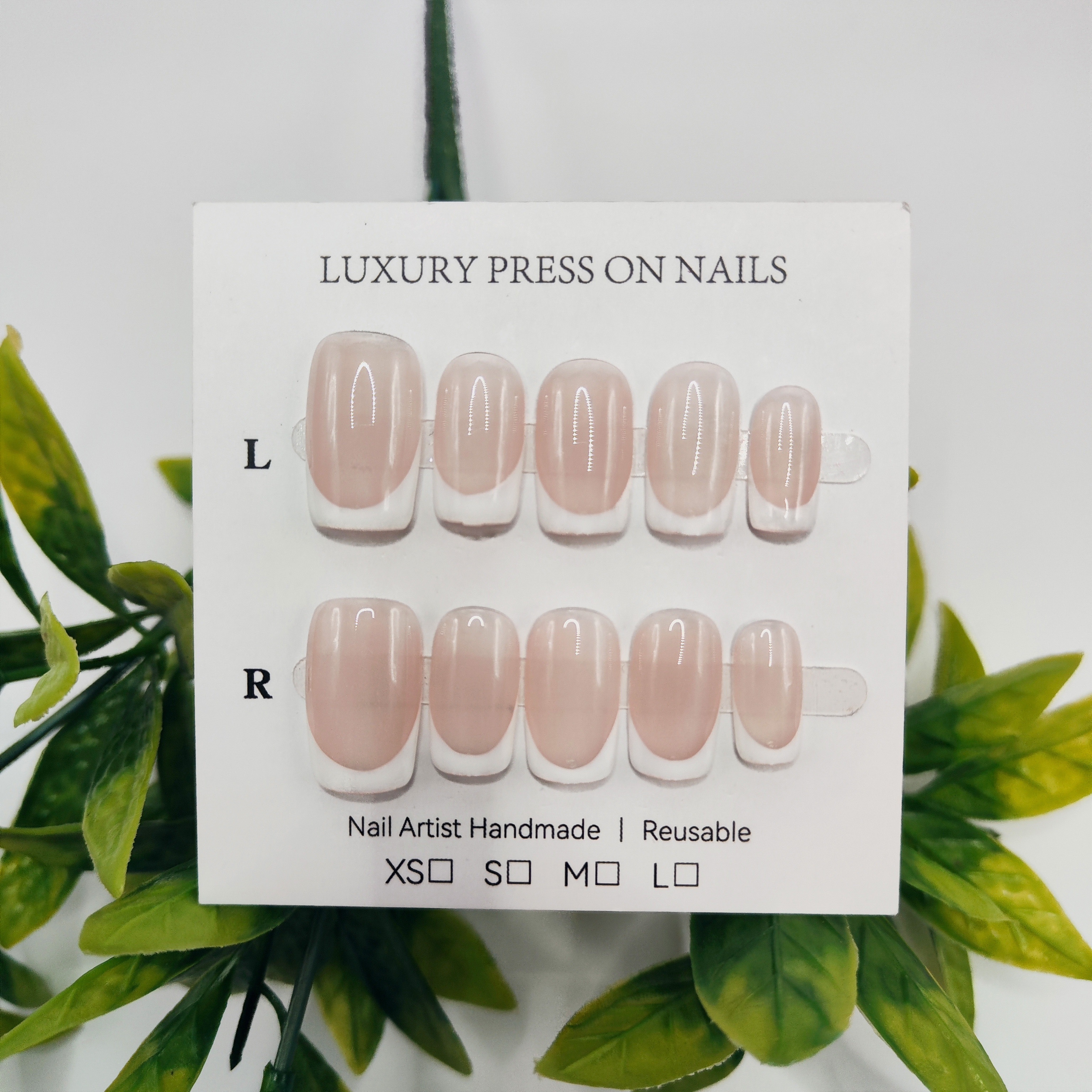 Image of 10pcs Handmade Press On Nails, Short Square Nails In Color For Women And, Removable Handmade False Nails Suitable For Women And, Gift For And Ladies