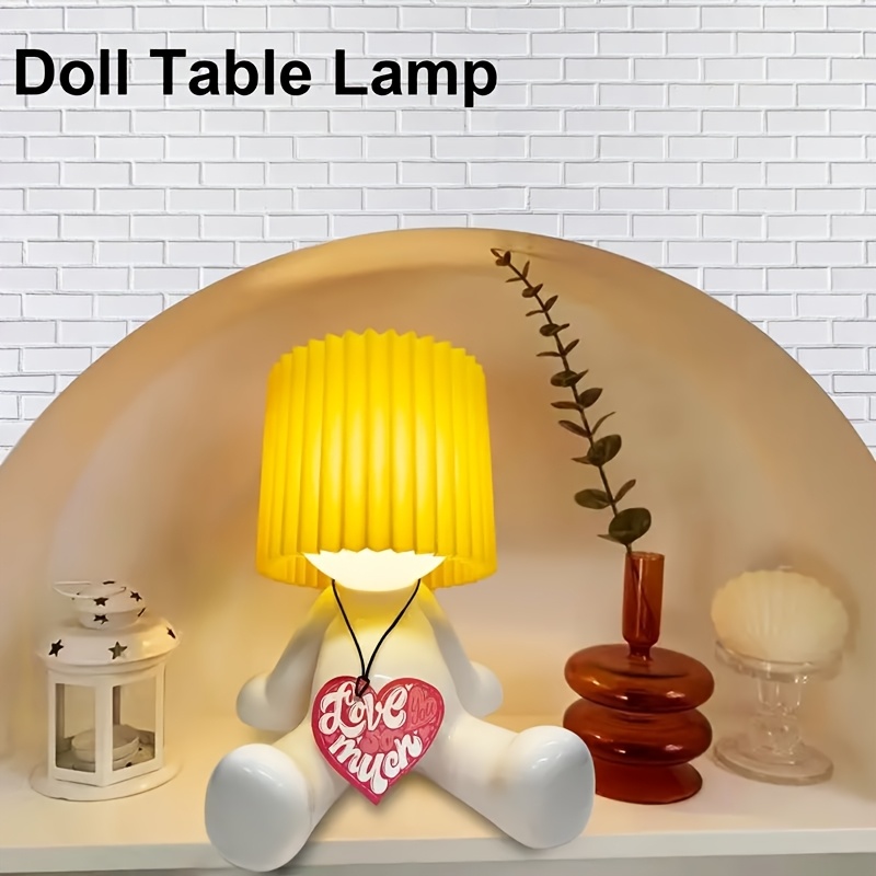 an adjustable usb powered modern cartoon style table lamp with a manual switch solid color lampshade plastic material suitable for bedrooms ideal for valentines day halloween christmas and holiday gifts details 3