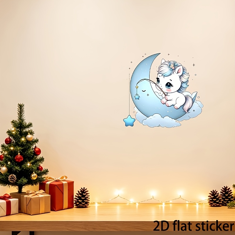 Cute Unicorn Moon Star Healing Wall Sticker Vinyl Decor