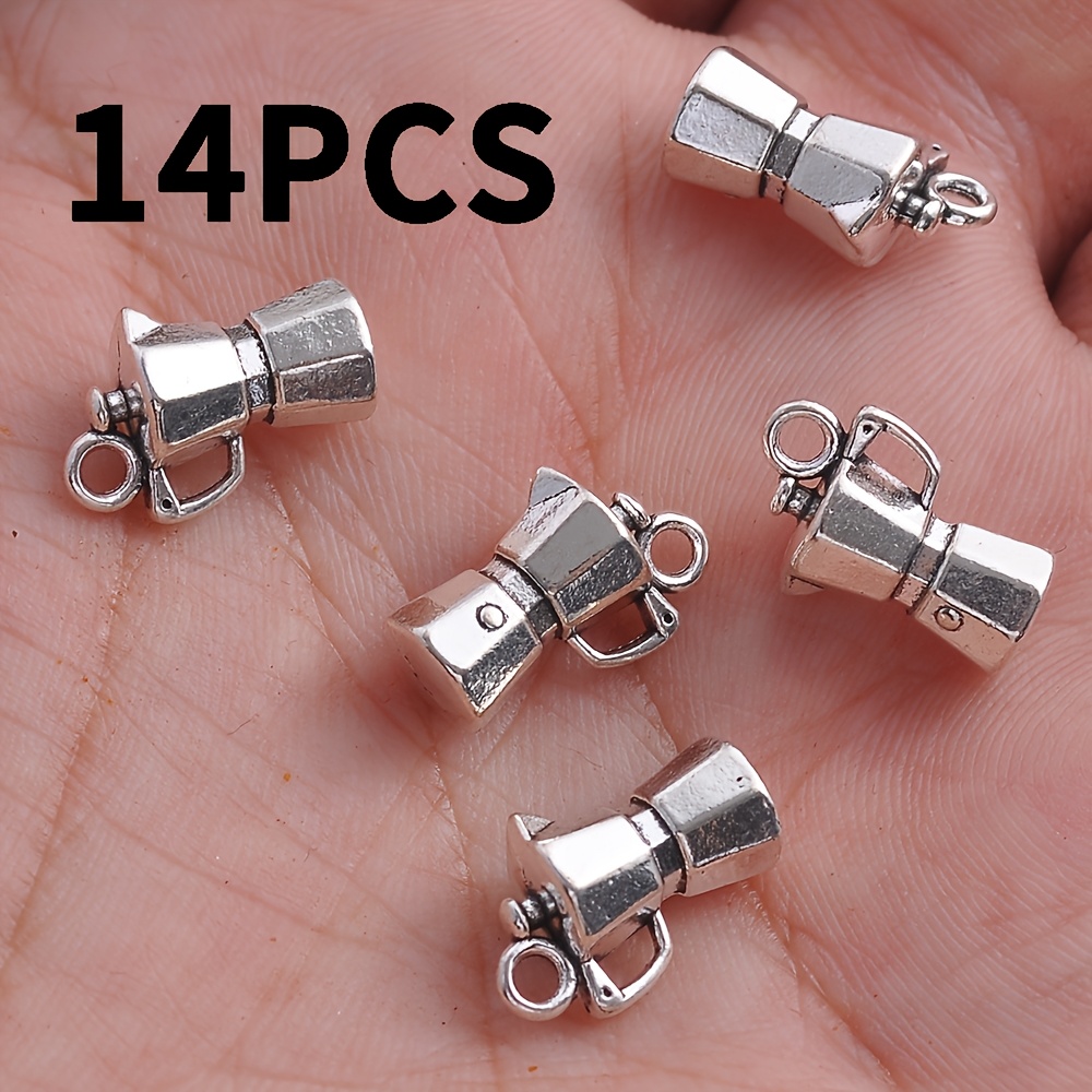 TEMU This Set Of 14 Vintage Mocha Pot-shaped Pendants Features -dimensional Texture That Outlines The Warm Of Coffee Equipment. Of Hide A Of And