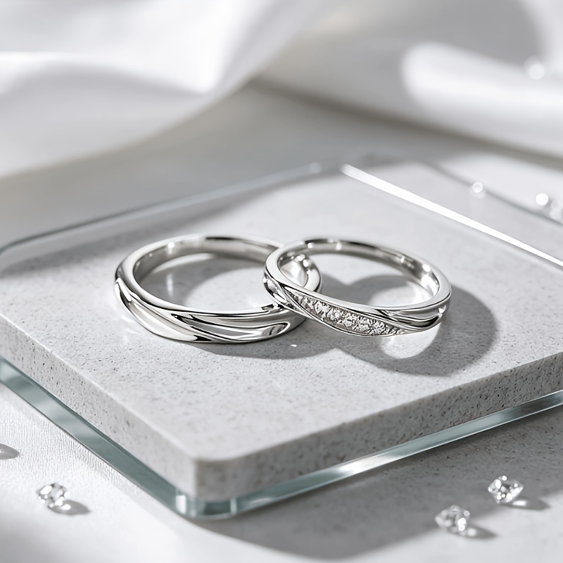 2pcs Minimalist Light Luxury Open Ring Set