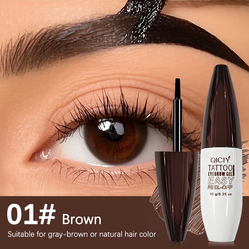 Image of Qiciy Waterproof Semi-permanent -off Eyebrow Gel And Tint - Long-lasting, And Sweat-resistant, High- Natural 3d Brows, Easy To Apply And For Types (black/brown, 10g), Perfect Valentine's Day Gift