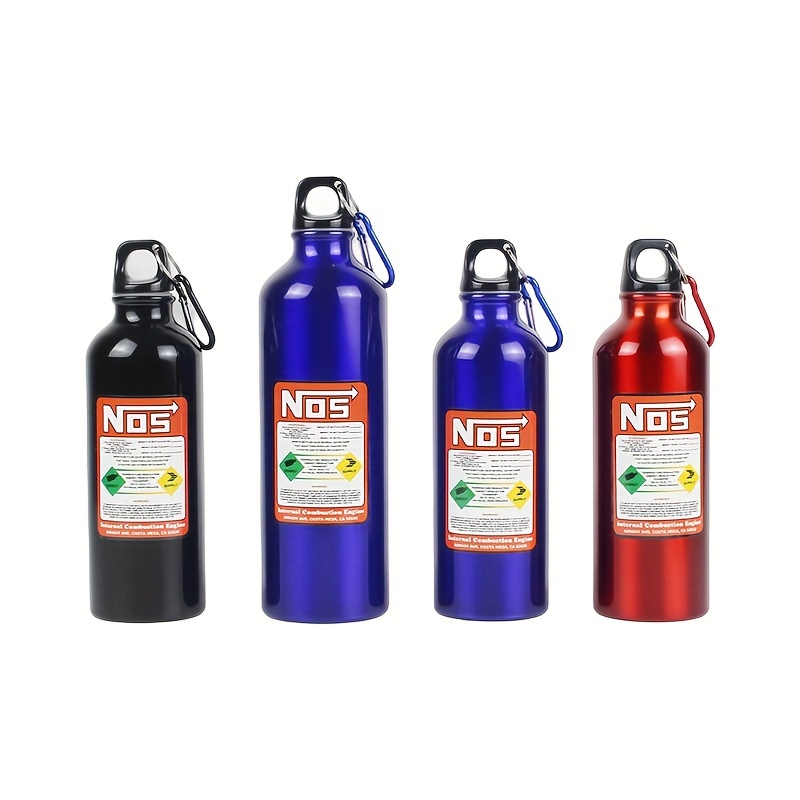 

Nos Leakproof Aluminum Alloy Water Bottle, Portable & With Handle For Outdoor Sports, Fitness & Travel, In Black, Blue, Red