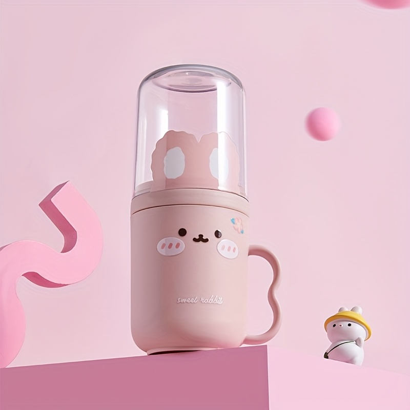 TEMU A Odorless Travel Toothbrush Box And Mouthwash Cup Set - Portable, Plastic Toothpaste Cup, Cute Rabbit Design, Bathroom Mouthwash Cup,