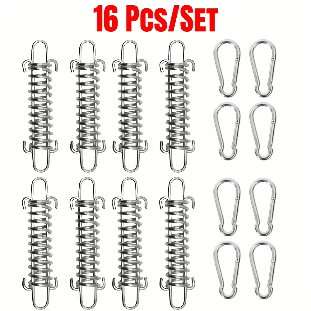 E-shop 4/8/16 Stück Edelstahl Federbelastete Guyline Spanner Set für Outdoor Camping Zelte, Markisen & Haustierleinen