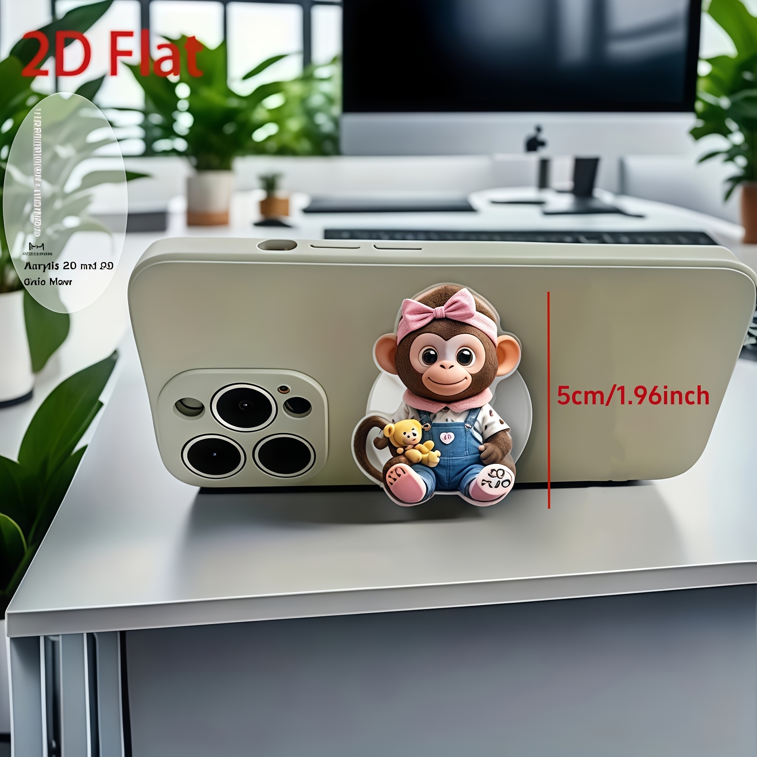 Cute Monkey Cartoon Pattern Acrylic Extendable Phone Stand