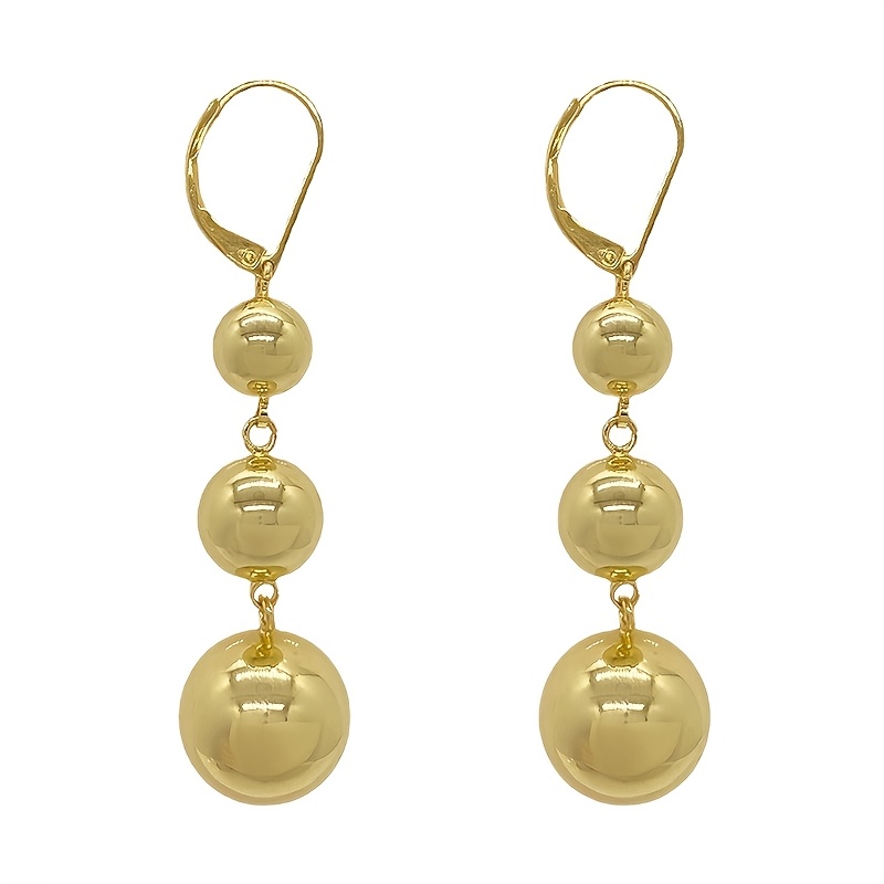Vintage Bead String Round Ball Earrings For Daily And Holiday Decoration