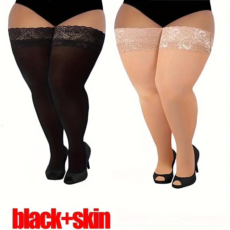 women s plus sexy thigh high stockings plus size hot lace Temu