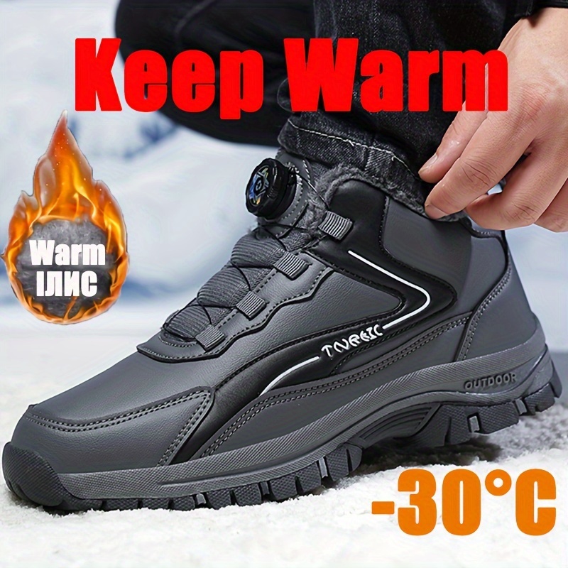 

Bottes De Hommes De Boucle Rotative, En Chaude, Chaussures Thermiques Confortables Et Antidérapantes, L'hiver Et