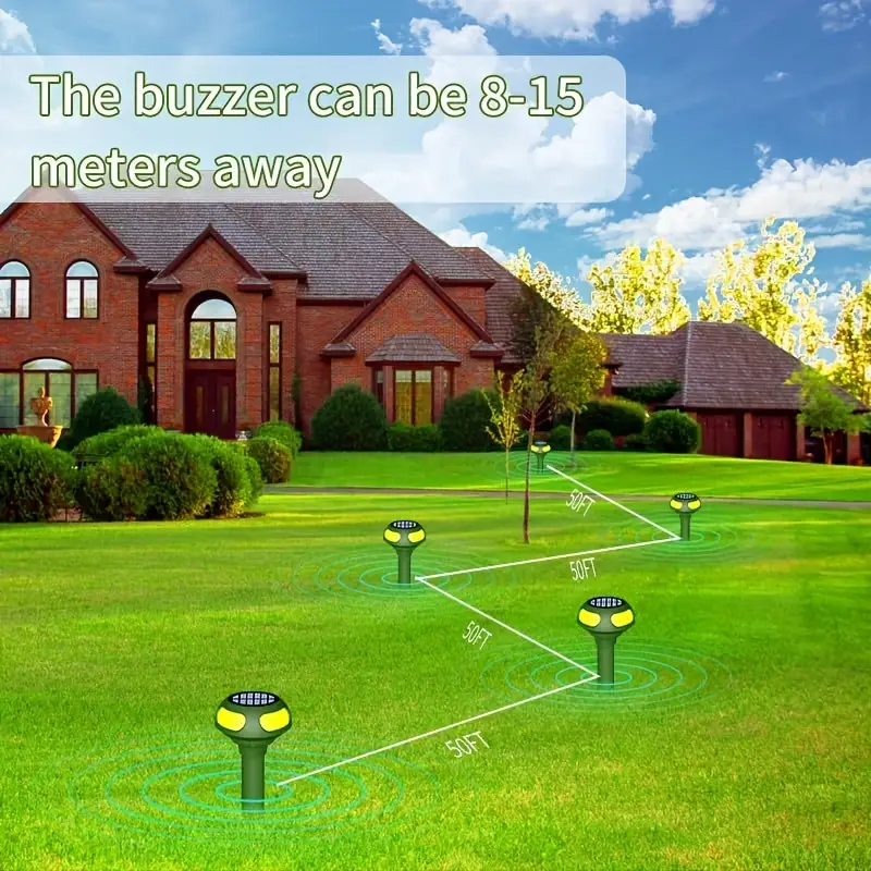 2 packs solar powered snake repellent suitable for outdoor courtyards it can drive away mice and cats squirrels rabbits raccoons and details 1