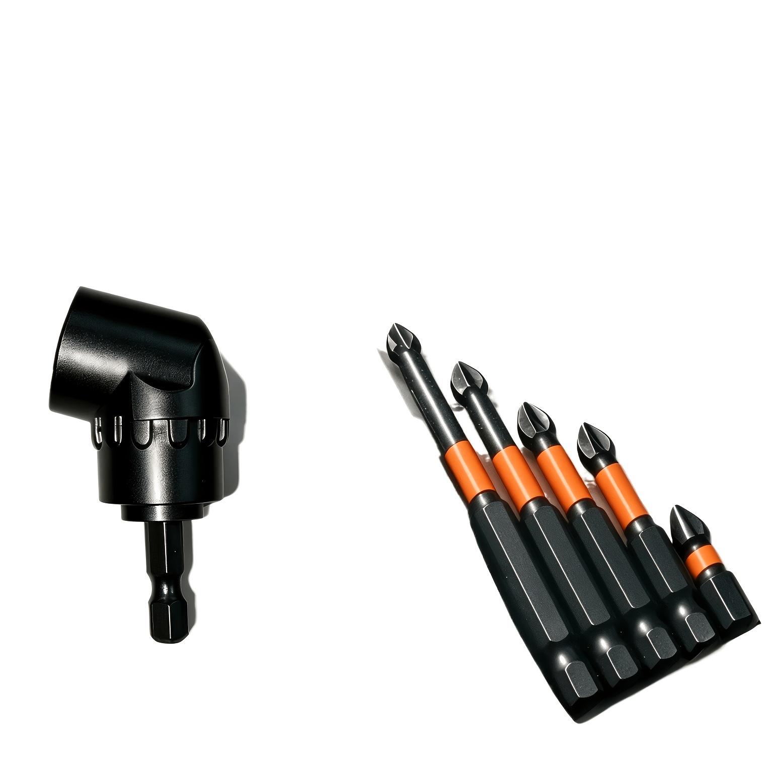 TEMU 6pcs Set Of Ph2 Magnetic Non-slip Screwdriver Bits, Including 1pc 105-degree Angle Driver And 5pcs Magnetic Non-slip Tips. Suitable For Electric