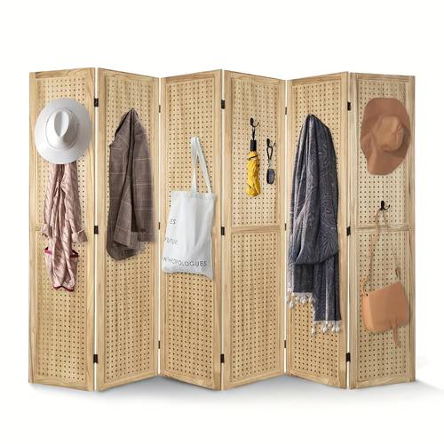 6 panel display sturdy hardwood legs anti rust hinges foldable storage for home office organization