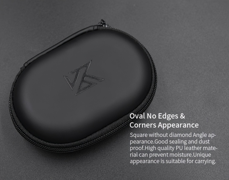 portable faux leather earphone case oval shockproof protective pouch with zipper closure compact travel organizer for headphones earbuds black headphone storage case portable storage case sleek accessory durable organizer flexible material electronic accessory Product details 3